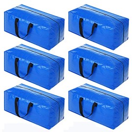 Acnusik 6 Pack Heavy Duty Moving Bags, Extra Large Storage Bags with Zippers Backpack, College Dorm Room Essentials, Moving Totes Clothing Storage Bins, Compatible with IKEA Frakta Cart