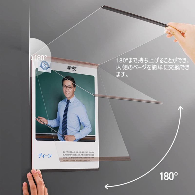 Ghims A4 Diploma Frame Wall Hanging Picture Frame A4 Magnetic