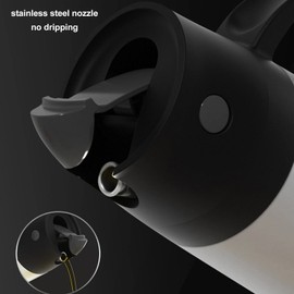 TOPINCN Oil Dispensing Bottles, Stainless Steel 750ML Auto Flip Oil Container Pot, Opaque And Antioxidant Oil Pot For House Kitchen(Black)