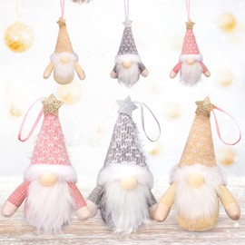 Christmas Gnomes Hanging Ornaments, Christmas Tree Decorations Handmade Swedish Plush Elf Table Home Decor, Xmas Tree Hanging Decoration