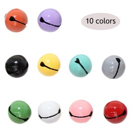 100Pcs Jingle Bells, BetterJonny 14mm Small Craft Bells 10 Sweet Colors Metal Bells Pet Bells for DIY Christmas Party Decorations and Jewelry Making