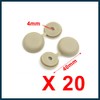 TUCKBOLD 20pcs 4mm Beige Hinged Screw Cover Folding Caps for