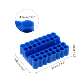 sourcing map Plastic Hex Shank Screwdriver Bit Holder Organizer 32 Holes 1/4 Inch Plastic Drill Bits Storage Case for Any 1/4" Hex Shank Metal Driver Bits Use, Blue