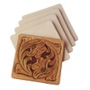 Craft, Inc. Leather Craft Leather Dyed Coaster 80 mm Square 5 Pieces Set 18 – 4201