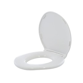Big John Products 6W Big John 6-W Oversized Seat with Cover – for Round Or Elongated Toilet Bowls – Weight Capacity 800 Pounds – White, Large