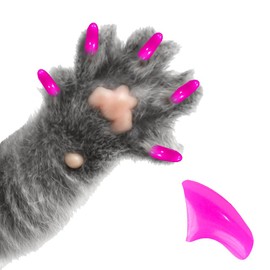Pretty Claws 3 Month Piece Soft Nail Caps with Adhesive for Cat Claws - Fuscia Pink Medium