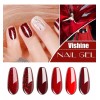 Vishine Burgandy - Juego De Esmaltes De Gel Con Purpurina
