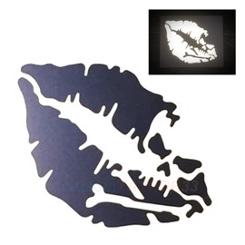 customTAYLOR33 High Intensity Reflective Vinyl Death Kiss Skull Crossbones Lips Decal Bumper Sticker - Cars, Motorcycles, Helmets, Wind Screens, laptops, cellphones, (Black, 6 inch Wide)