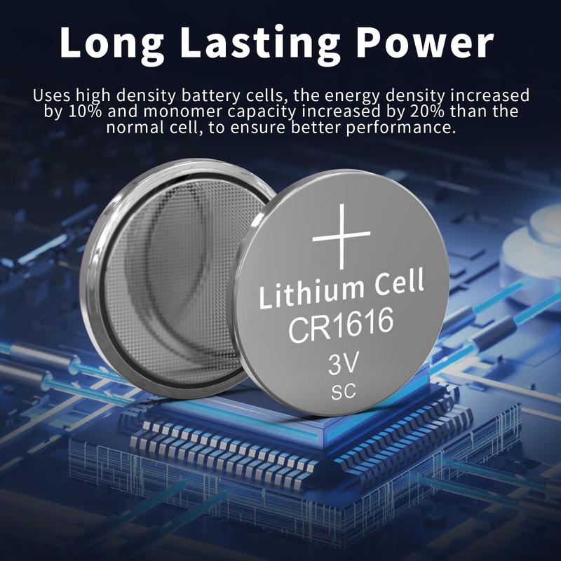 PKCELL 5 Pack CR1616 3V Lithium Battery CR 1616 Battery