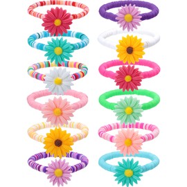 PinkSheep Bracelets for Teen Girls,12PC Friendship Bracelets Heishi Bracelet Summer Bracelets Stretch Bracelets Surfer Bracelets Stackable Bracelets Beach Bracelets for Women,Girls Bracelets 10-12 Years Old