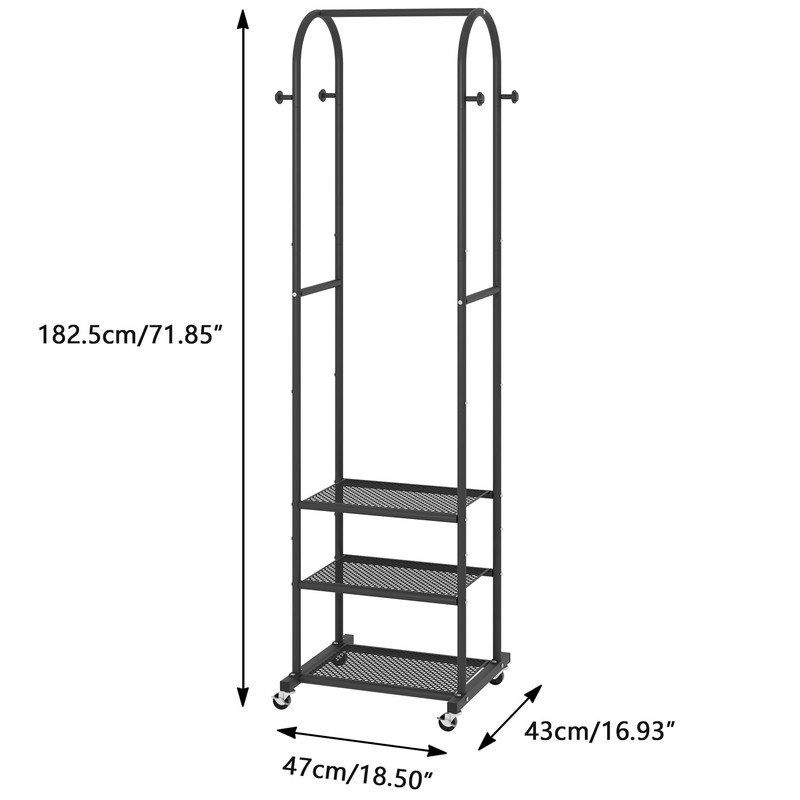 Kaitiemoo Heavy Duty Clothing Rack With Wheels,Modern Garment Rack With