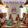 6 Rolls Mardi Gras Ribbon, 2 Inch x 5 Yards,