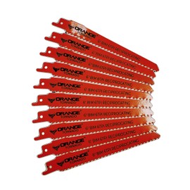 ORANGE TORNADO 5 Pack 6" 6TPI Bi Metal HSS/ M42 Cobalt Heavy Gauge reciprocating Saw Blades…