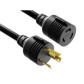 Cable Leader 6ft NEMA L6-30P to NEMA L6-30R Extension Power Cord, 10AWG, 30A, 250V