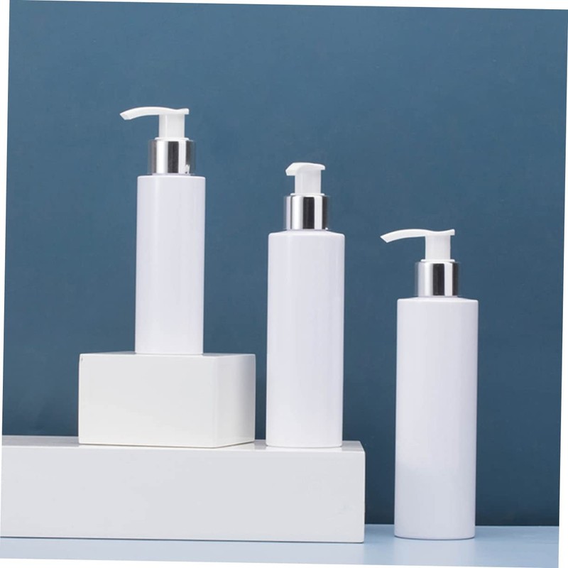 IWOWHERO 3pcs White Lotion Pump Bottles Refillable Travel Containers for