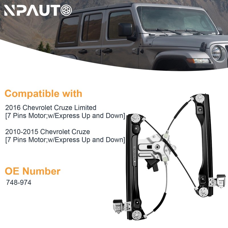 NPAUTO Front Left Driver Side Power Window Regulator with Motor