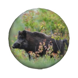 Universal Replacement Spare Wheel Cover, Wild Boar in Forest, Waterproof Spare Wheel Cover, Dustproof Tyre for Trailer, Motorhome, SUV, Off-Road Vehicle Wheel, 16 Inch