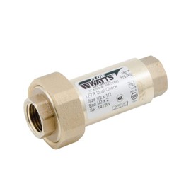 Watts LF7R Series 1/2" x 1/2" Lead-Free Brass Residential Dual Check Valve Backflow Preventer, Union Female NPT Inlet x Female NPT Outlet, Compact Design, Vertical or Horizontal Install