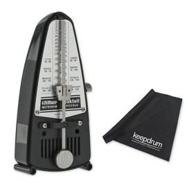 Wittner Taktell Piccolo 836 Mechanical Metronome Black with Keepdrum Microfibre Cloth