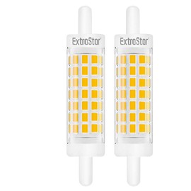 EXTRASTAR R7S LED Non-Dimmable 5W 78mm LED Bulb with Double Linear Effect 3000K Equivalent to 40W 500LM Pack of 2 Warm White