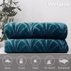 Whale Flotilla Cuddly Blanket with Leaves Pattern, Warm Sofa Blanket,