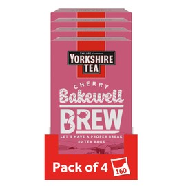 Yorkshire Tea Cherry Bakewell Brew, 4 Boxes of 40 Tea Bags (Total 160 Bags)
