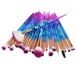 Maange 20-Piece Make-Up Brush Set - Eyeshadow, Foundation Powder, Eyeliner, Eyelashes, Lips, Make-Up Brush, Blending - Cosmetic Beauty Tool Kit Blue Purple