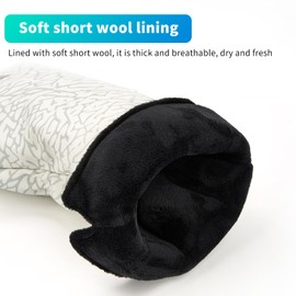 Golf Driver Head Covers 3-Pack for Men & Women - Premium PU Leather with Elephant Embroidery, Double Elastic Band (Driver/Fairway/Hybrid), Waterproof & Durable - White Grey or Black Grey