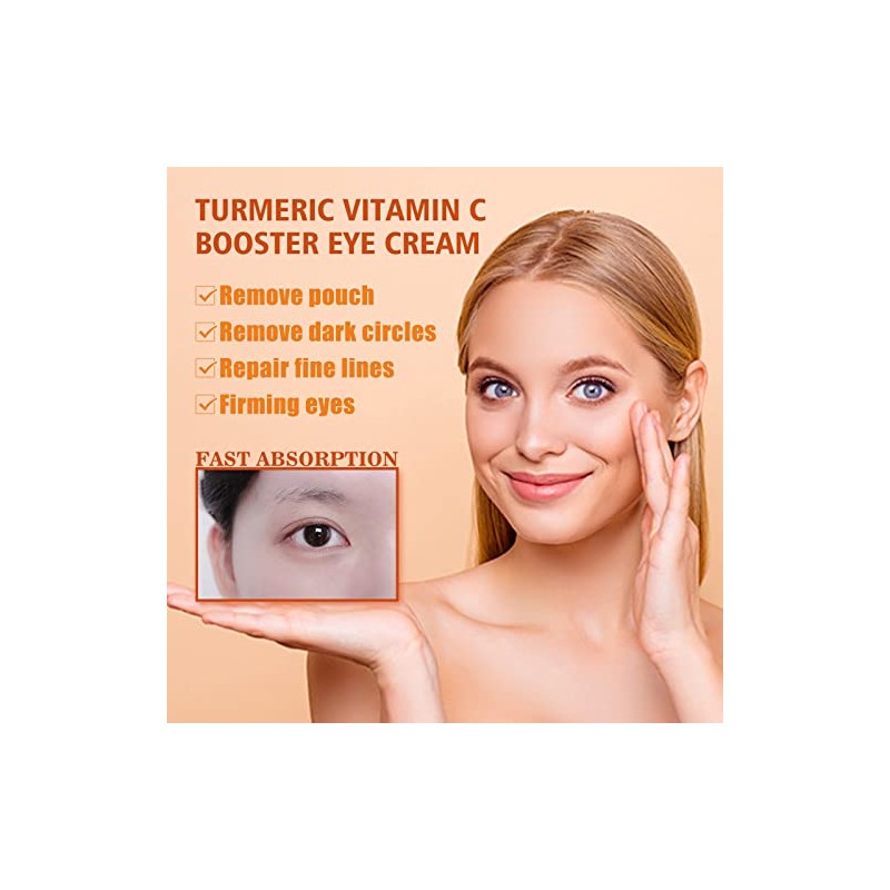 Crema para ojos con cúrcuma y vitamina C, crema iluminadora