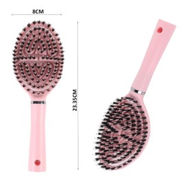 Hair Brush, Pink, Boar Bristle Brush, Hair Brush Without Pulling, Wet and Dry, Suitable for Various Hairstyles