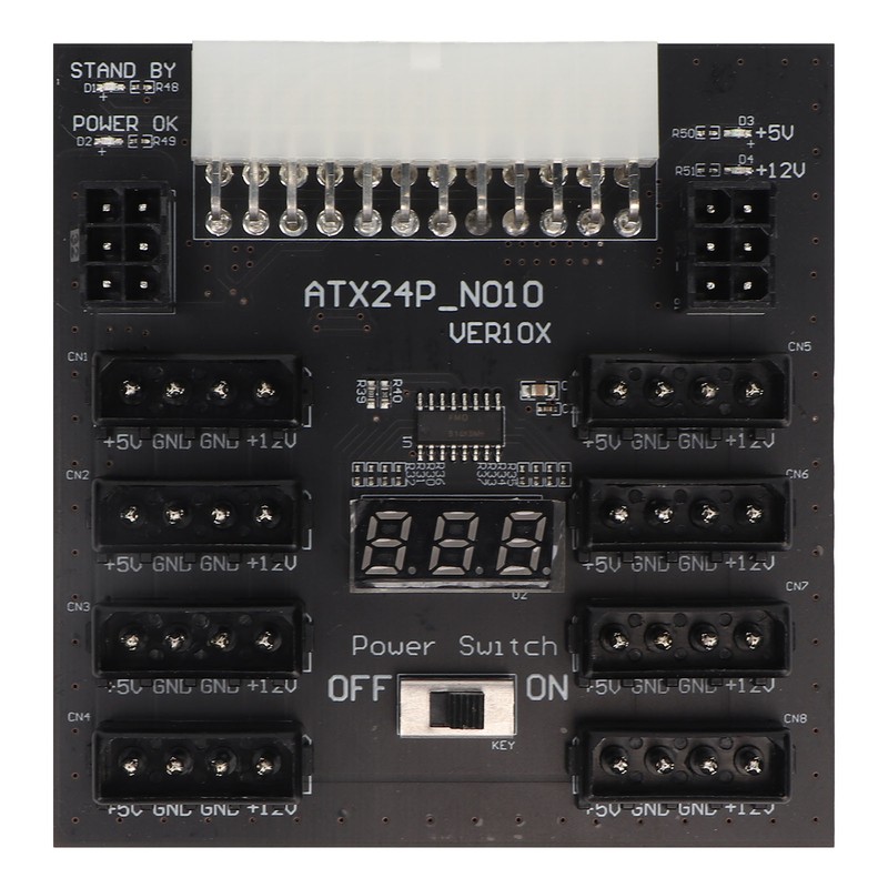 ATX PSU Power Board 5V 12V Output 24Pin to 8X