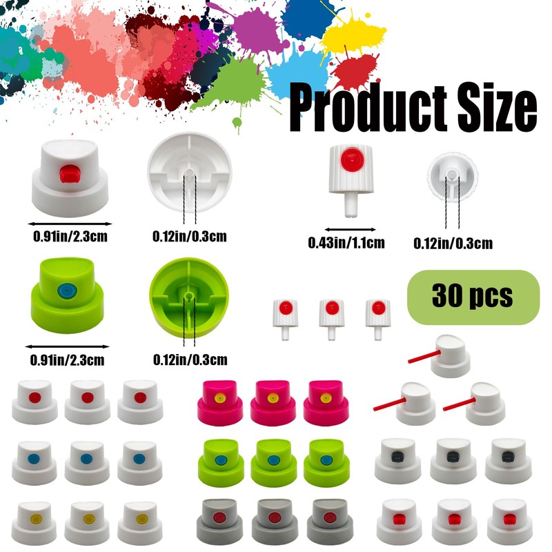 30 Pack Spray Can Nozzle for Female Cans - Universal