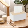 Tissue Box with Bamboo Lid, Tissue Box Holder, Rectangular Tissue