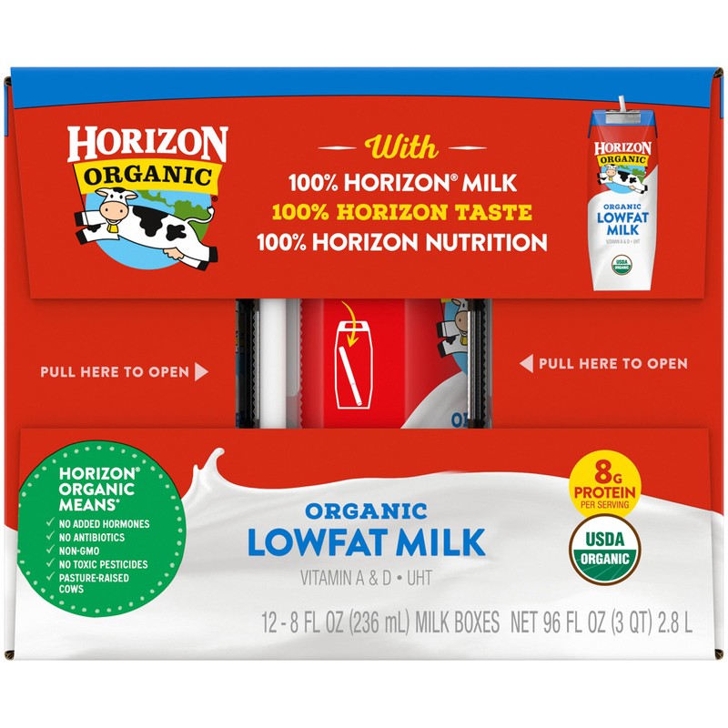 Horizon Organic Shelf Stable 1% Lowfat Milk Boxes, USDA Certified