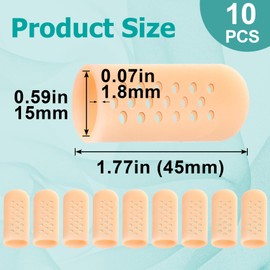 Mxxipp 10pcs Gel Finger Sleeves, Breathable Silicone Finger Support Protectors, Gel Gloves Cover for Hands Cracking Trigger Finger Arthritis- Skin Color