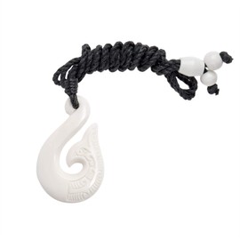 81stgeneration Women's Men's Hand Carved Bone Whale Tail HEI Matau Maori Pendant Necklace
