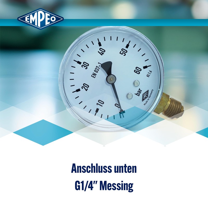 'Pressure Gauge with Lower G, high-pressure, 0 60BAR, G1/4