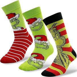ZeiLaBang Kakadi 3 Pairs Christmas Socks, Cute Cartoon Winter Socks, Warm Socks with Motif Made of Cotton, Gift Christmas Socks, Funny Colourful Socks, Christmas Socks, Colourful Cuddly Socks