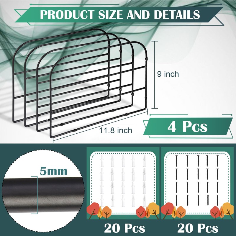 WANGDEFA 6 Pack Base Cabinet Tray Dividers Sheet Pan Rack