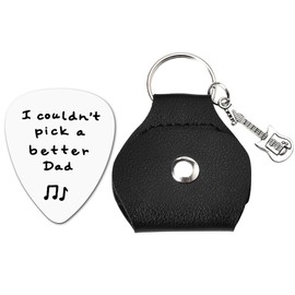 Dad Birthday Fathers Day Keychain Gifts from Daughter Son to Daddy Gifts Keychain for Dad Guitar Pick Gifts for Men I Couldn't Pick a Better Dad Guitar Pick Gift Keychains