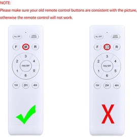 WDZP New Fan Remote Control Replacement for for Fanbulous F-HL52BK-1D03 F-LY46BK-1X01 ‎F-SN56XX-1X0X, SHIHOT, LEDIARY 16" 23" Ceiling Fan