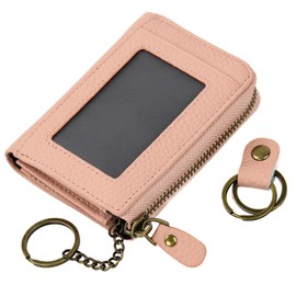 kilofly Genuine Leather Card Slot ID Holder Wallet + Keychain Cable Organizer