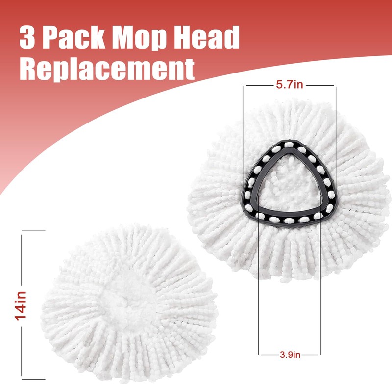 Mop Replace Head, 6 Pack Spin Mop Replacement Head for