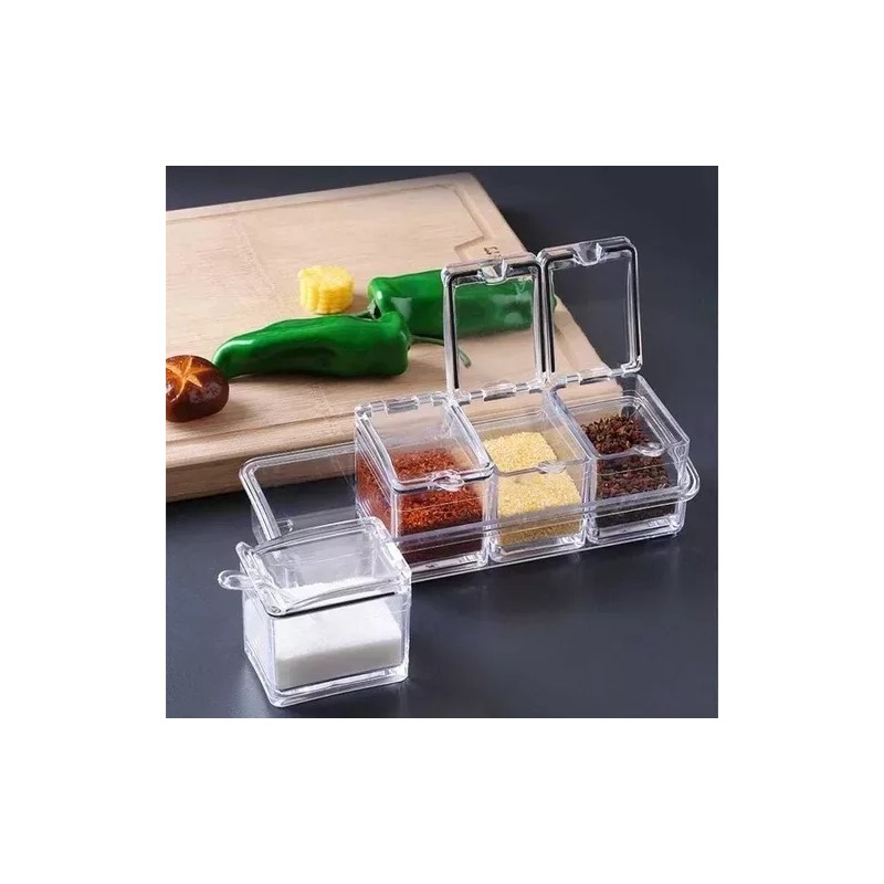 Círculo Especiero Organizador Con 4 Recipientes Multiuso Para Cocina