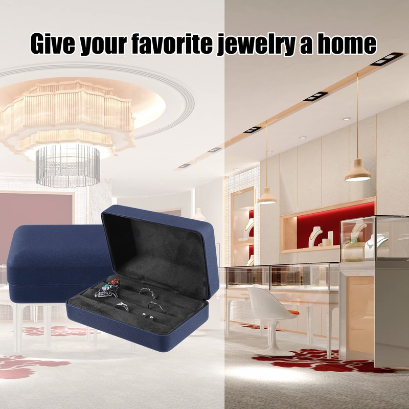 VOCOSTE Multiple Ring Box, Ring Organizer Case PU Leather Gift