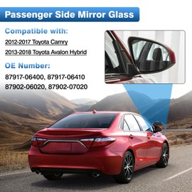TOP-MAX Passenger Side Mirror Glass Compatible with Toyota Camry 2012-2017, Avalon Hybrid 2013-2018, Right Side Convex Rearview Mirror Glass Power Heated, Replaces 87917-06400