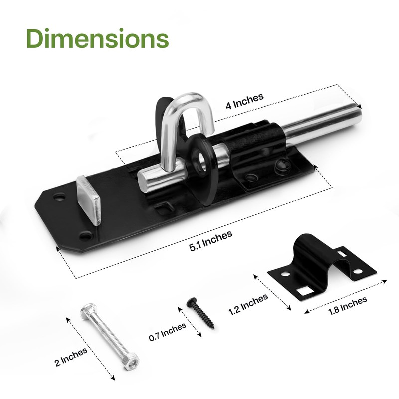 Galvanised Brenton Bolt Sliding Door Lockable Padbolt – 4" (100mm)