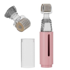 TIDEWISH Derma Roller 0.25 mm with Liquid Reservoir Face Rollers For Women Lips, Skin and Beard Hair Roller for Women Men 105 Titanium Needles Skin Care Tools (Pink)