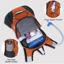 Lightweight Hydration Backpack, Running Backpack with 2L Water Bladder, Hydro Water Daypack for Cycling Hiking Rave for Men Women