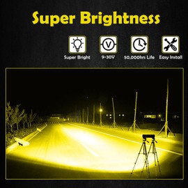 Erato 12 inch Led Light Bar 240W 24000LM Off Road Lights Bar Work Light Spot Flood Combo Beam Fog Driving Lights Pods for Truck ATV UTV SUV Boat IP68 Waterproof Yellow
